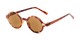 Angle of The Pillar Reading Sunglasses in Marbled Brown with Amber, Women's and Men's Round Reading Sunglasses