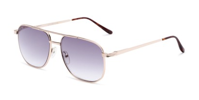 Angle of The Pismo Beach Reading Sunglasses in Gold with Smoke, Women's and Men's Aviator Reading Sunglasses