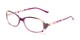 Angle of The Pixie in Pink Floral, Women's Oval Reading Glasses