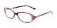 Angle of The Pixie in Red Floral, Women's Oval Reading Glasses