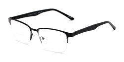 Angle of The Polk Bifocal in Black, Women's and Men's Rectangle Reading Glasses