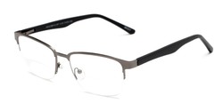 Angle of The Polk Bifocal in Grey/Black, Women's and Men's Rectangle Reading Glasses