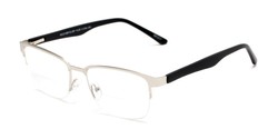 Angle of The Polk Bifocal in Silver/Black, Women's and Men's Rectangle Reading Glasses