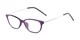 Angle of The Poppy Flexible Reader in Purple, Women's Cat Eye Reading Glasses