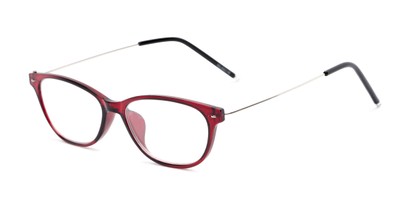 Angle of The Poppy Flexible Reader in Red, Women's Cat Eye Reading Glasses