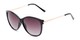 Angle of The Posey Bifocal Reading Sunglasses in Black/Gold with Smoke, Women's Cat Eye Reading Sunglasses