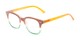 Angle of The Topanga in Brown/Green, Women's and Men's Retro Square Reading Glasses