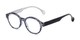 Angle of The Preppy in Black Houndstooth, Women's Round Reading Glasses