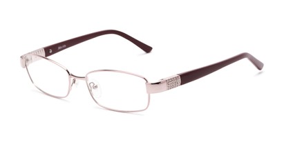 Angle of Primrose by felix + iris in Rose Pink/Burgundy Red, Women's Rectangle Reading Glasses