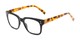 Angle of The Quad in Black/Brown Tortoise, Women's and Men's Retro Square Reading Glasses