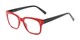 Angle of The Quad in Dark Red/Black, Women's and Men's Retro Square Reading Glasses
