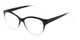 Angle of The Quartz Multifocal Computer Reader in Black/Clear Fade, Women's Cat Eye Reading Glasses
