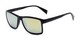 Angle of The Queensland Unmagnified Sunglasses in Black with Yellow Mirrored, Women's and Men's Retro Square Sunglasses