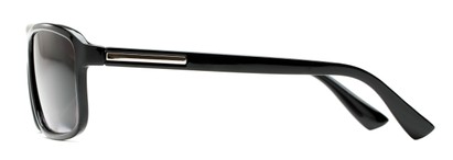 Side of The Rufus Reading Sunglasses in Glossy Black with Smoke