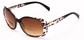 Angle of The Felicity Bifocal Reading Sunglasses in Black Leopard with Amber, Women's Square Reading Glasses
