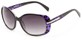 Angle of The Felicity Bifocal Reading Sunglasses in Purple Leopard with Smoke, Women's Square Reading Glasses