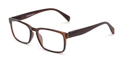 Angle of The Abe Anti-Fog Blue Light Reader in Brown/Matte Brown, Women's and Men's  