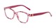 Angle of The Adele in Tortoise/Pink, Women's Retro Square Reading Glasses