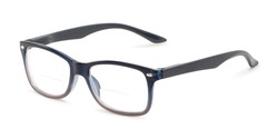 Angle of The Aldgate Bifocal in Navy Blue Fade, Women's and Men's Retro Square Reading Glasses