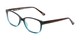 Angle of The Alicia in Brown/Blue, Women's Rectangle Reading Glasses