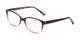 Angle of The Alicia in Brown/Lilac, Women's Rectangle Reading Glasses