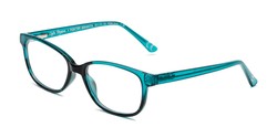 Angle of The Alicia in Teal, Women's Rectangle Reading Glasses