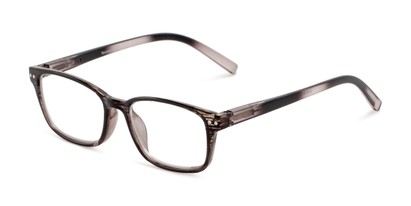 Angle of The Grable in Grey Stripe, Women's and Men's Rectangle Reading Glasses