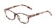 Angle of The Grable in Pink Tortoise, Women's and Men's Rectangle Reading Glasses
