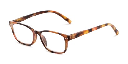 Angle of The Grable in Brown Horn, Women's and Men's Rectangle Reading Glasses
