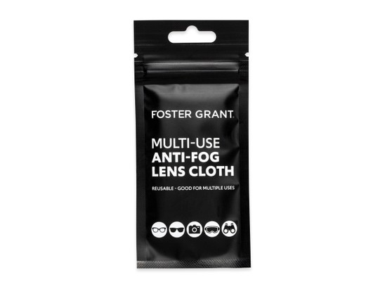 Front of Anti-Fog Reusable Lens Cloth in Grey Cloth