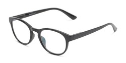 Angle of The Anya Multifocal Reader in Black, Women's Round Reading Glasses