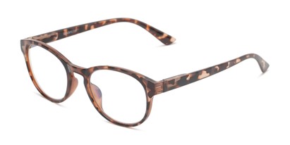 Angle of The Anya Multifocal Reader in Tan Tortoise, Women's Round Reading Glasses