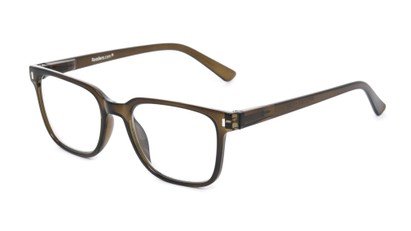 Angle of The Lancelot in Crystal Olive Green, Women's and Men's Square Reading Glasses