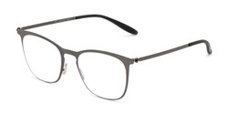 Angle of The Liam Super Flat Blue Light Glasses in Dark Gunmetal Grey, Women's and Men's Square Reading Glasses
