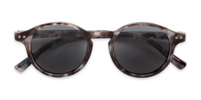 Folded of The Bermuda Reading Sunglasses in Grey Tortoise with Smoke