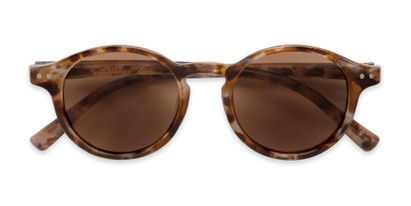 Folded of The Bermuda Reading Sunglasses in Brown Tortoise with Amber