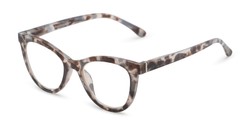 Angle of The Betty in Grey Tortoise, Women's Cat Eye Reading Glasses