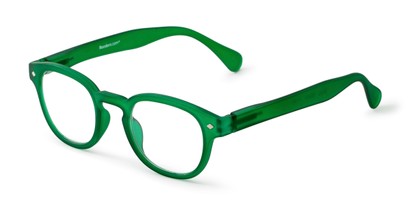 Angle of The Bixby in Matte Green, Women's and Men's Round Reading Glasses