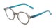 Angle of The Bosworth in Grey/Blue, Women's and Men's Round Reading Glasses