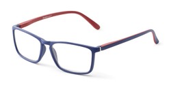 Angle of The Bradley in Matte Blue/Red, Men's Rectangle Reading Glasses