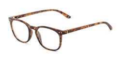 Angle of The Caiden Pop of Power™ Blue Light Reader in Tortoise, Women's and Men's Square Reading Glasses