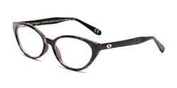 Angle of The Camila in Brown/Leopard, Women's Cat Eye Reading Glasses