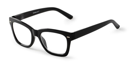 Angle of The Candid in Black, Women's Retro Square Reading Glasses