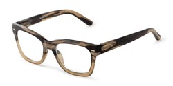 Angle of The Candid in Brown Stripe, Women's Retro Square Reading Glasses