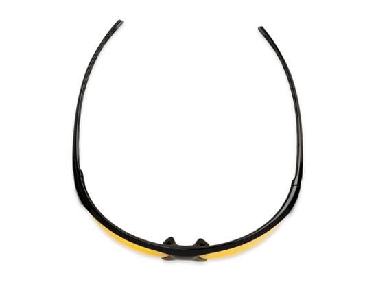 Overhead of The Cannon Yellow Lens Bifocal Safety Reader in Black with Yellow Lenses