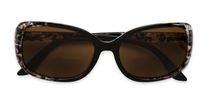 Folded of The Cassia Bifocal Reading Sunglasses in Brown Leopard with Amber