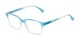 Angle of The Cassidy in Light Blue Fade, Women's Retro Square Reading Glasses