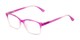 Angle of The Cassidy in Berry Pink Fade, Women's Retro Square Reading Glasses