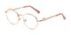 Angle of The Celebration in Rose Gold, Women's Round Reading Glasses