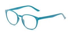Angle of The Chase in Aqua Blue, Women's Round Reading Glasses